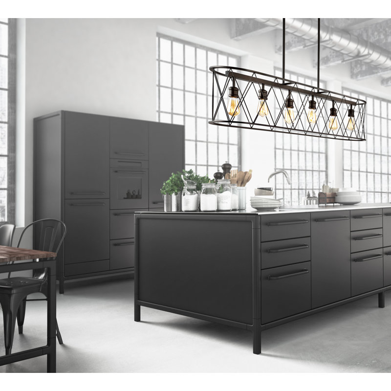 Gracie Oaks Wakeham 6 Light Kitchen Island Rectangle Pendant Wayfair